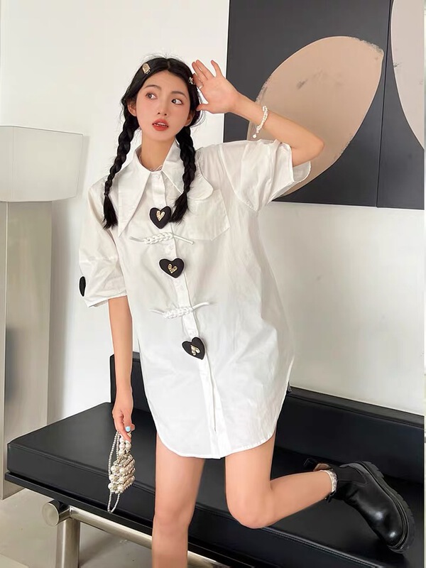 [dawg king] Korean Short Sleeve Button Up Shirt d9378\wtt