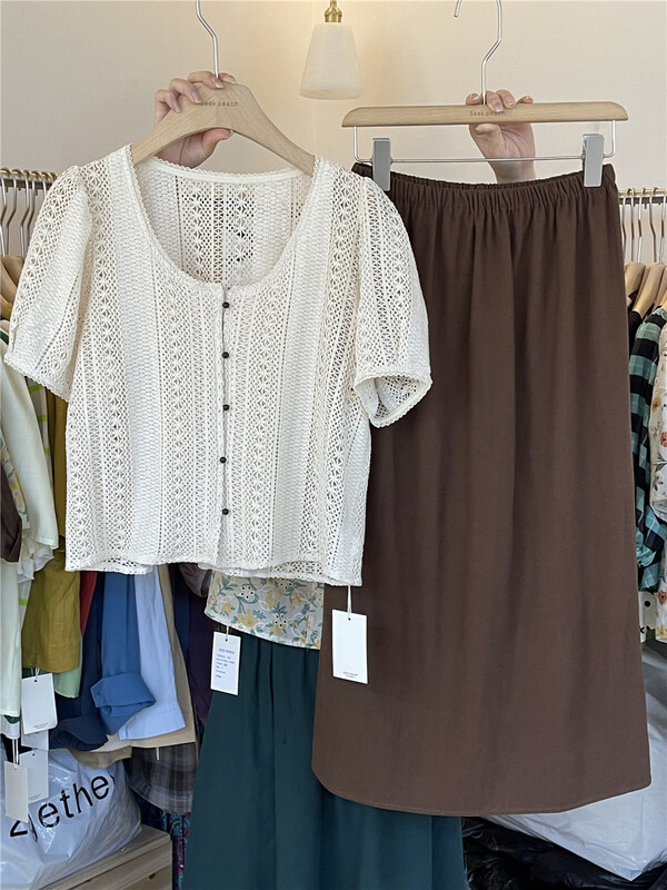 [seek peach] hollow out comfortable slim shirt (only selling small shirts) 5530\ll