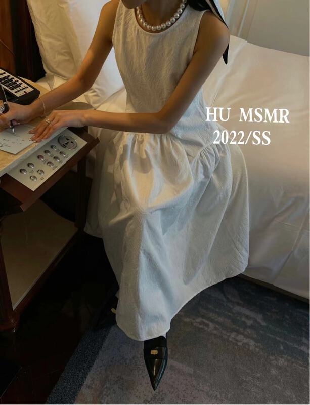 [Hu] temperament solid color versatile vest dress 6955\ozq