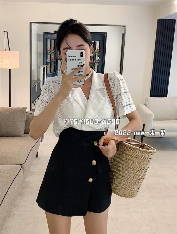 [yiguoyiguo] short sleeve button solid shirt 68265\pcz