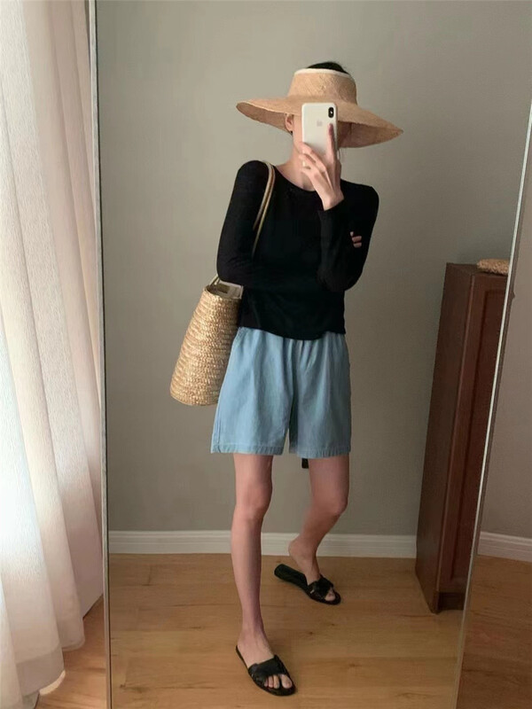 [malt] elastic waist simple loose casual shorts 3151\xyj