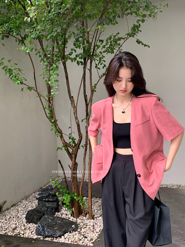 [neihe] shoulder pad versatile short sleeve suit (without belt) 22320\zxx