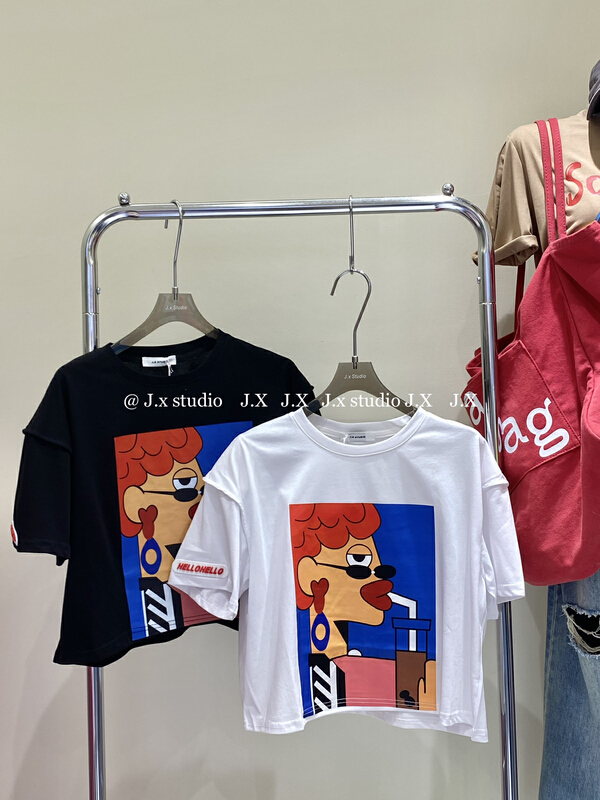 [JX] cartoon printed Casual Short Sleeve T-shirt 1567\wtt