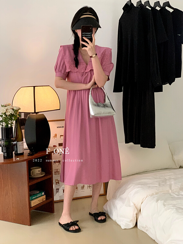 [f one] temperament lady lace Lapel dress 66165\wpl