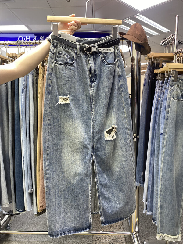 [TIMI] fashion slim skirt with holes (without belt) 2126\lsw