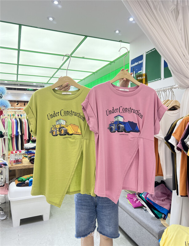 [1986] split fashion Korean Short Sleeve T-shirt f1709\lsl