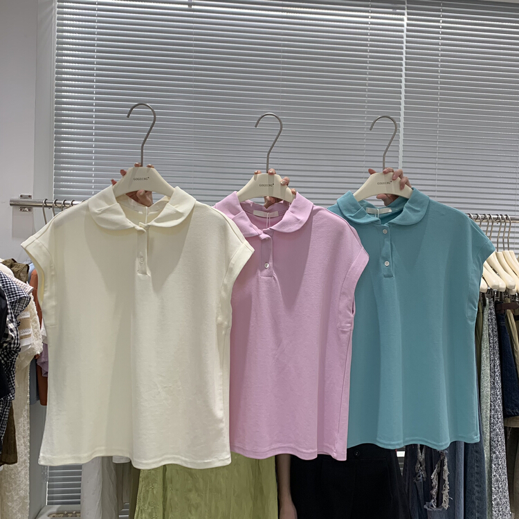 [gogoing] polo collar sleeveless versatile shirt 9587\hyy