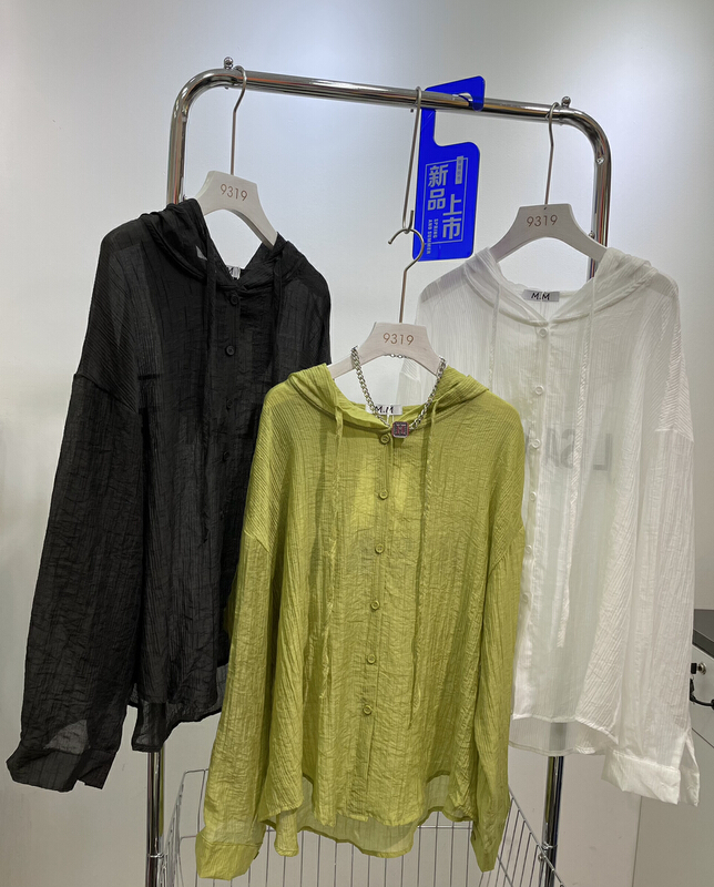 [M.M] letter fashion hooded sunscreen shirt 8135\l