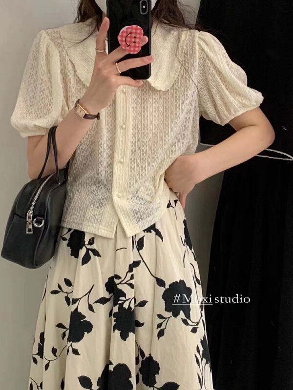 [Moxi] baby collar fashion aging shirt 75910\xj
