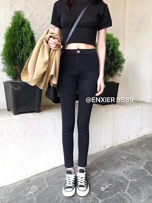 [en Xi'er] popular high elastic slim legged jeans e9889\l
