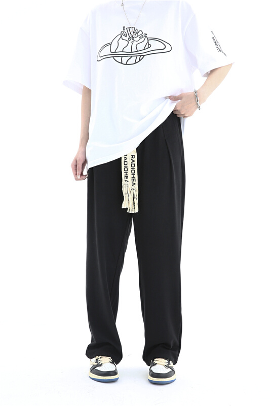 [ons Ker] elastic waist versatile wide leg casual pants s118\zzl