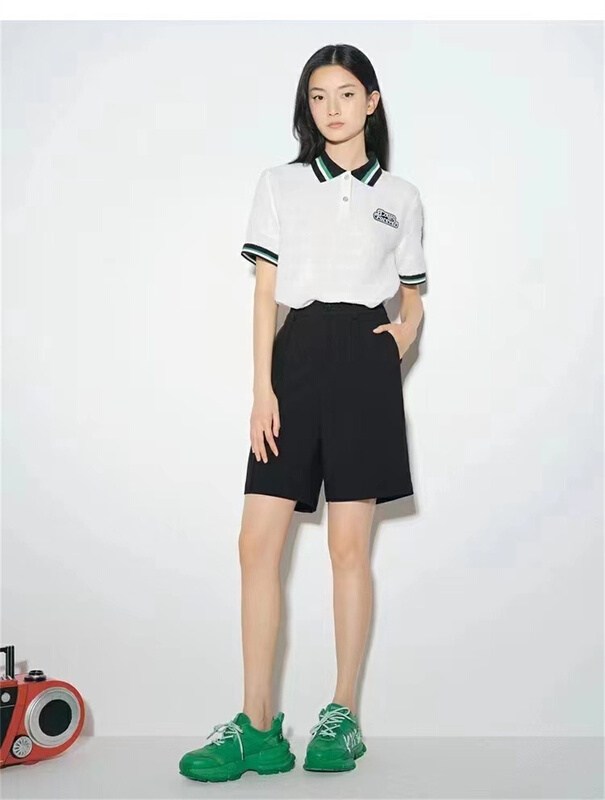 [al] simple color contrast short sleeve logo polo 6620\wpl