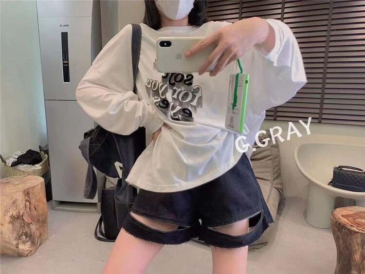 [Xiaodong home] letter printing comfortable long sleeve T-shirt 30183\l