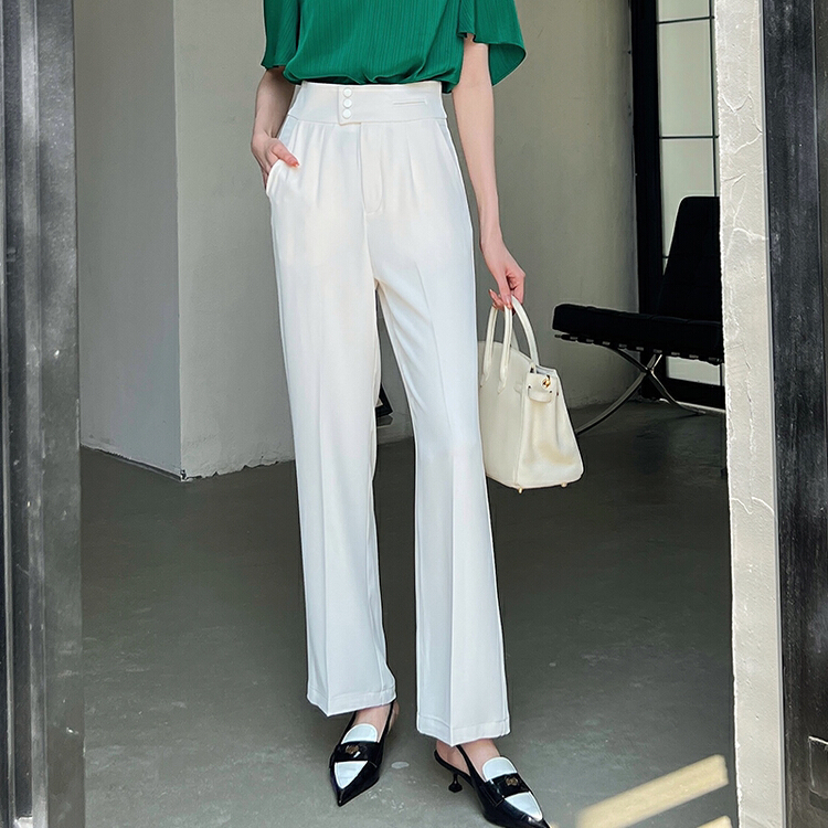 [Hanna inclusive] design sense waist head high waist slim pants m3176\xj