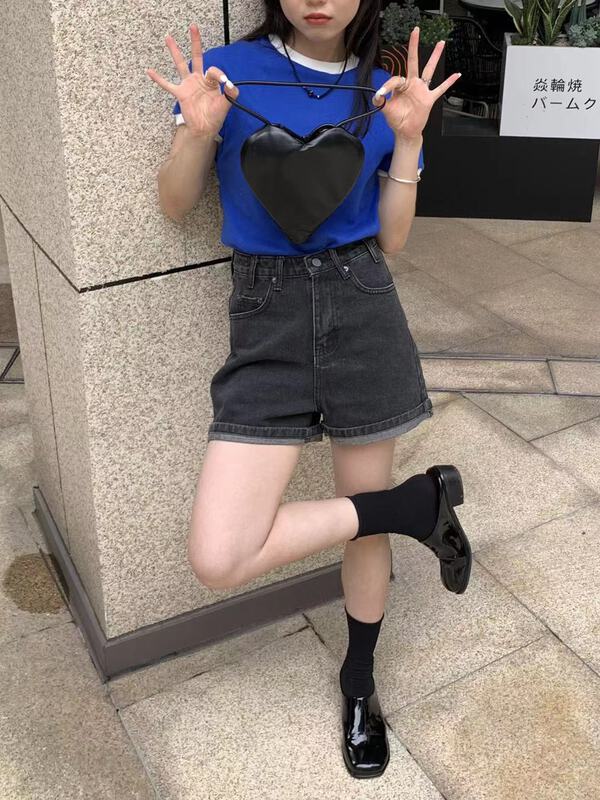 [Hua Muzi] simple and versatile skinny denim shorts 0996\zxl
