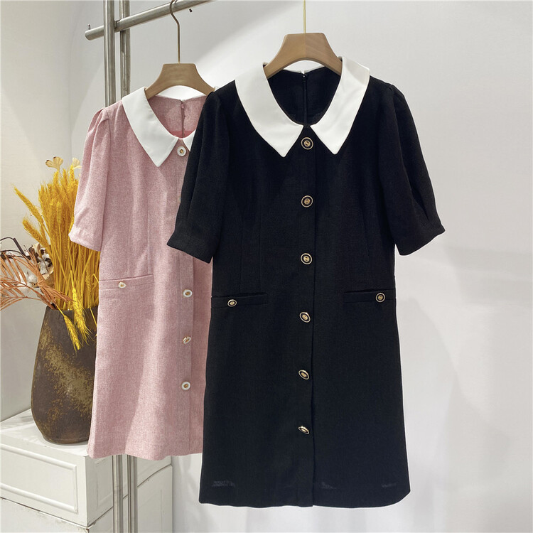 [Dazzi Daji] small fragrance color contrast collar thin dress rmowc25rt5\jj