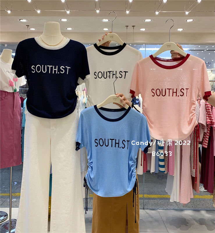 [candy] fashion letter simple casual shirt 6033\zjy