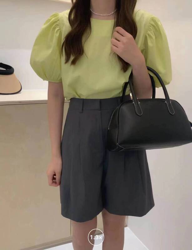 [wanna] bubble sleeve loose and versatile shirt 89226\zxl