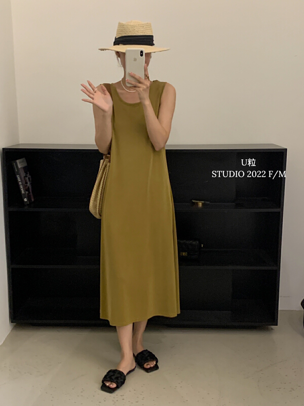 [u-grain] round neck casual lazy dress 6189# HBx