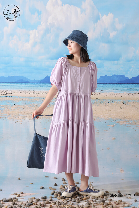 [original three plain clothes] simple temperament elegant RETRO art dress 25913