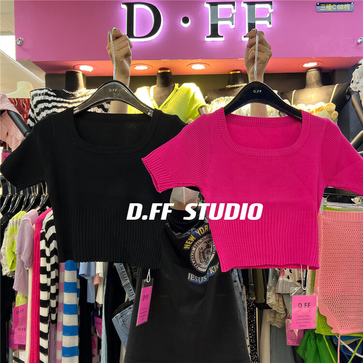 [d.ffstudio] Pullover short sleeve solid color T-shirt ys1-1235\wtt