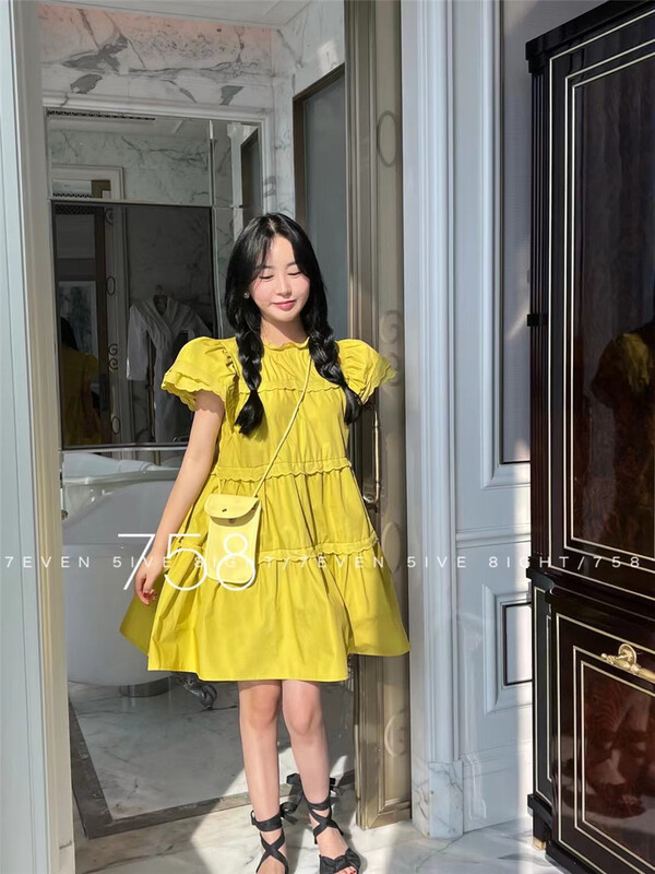 [7even5ive8eight] sweet little fly sleeve dress 1833\hjy