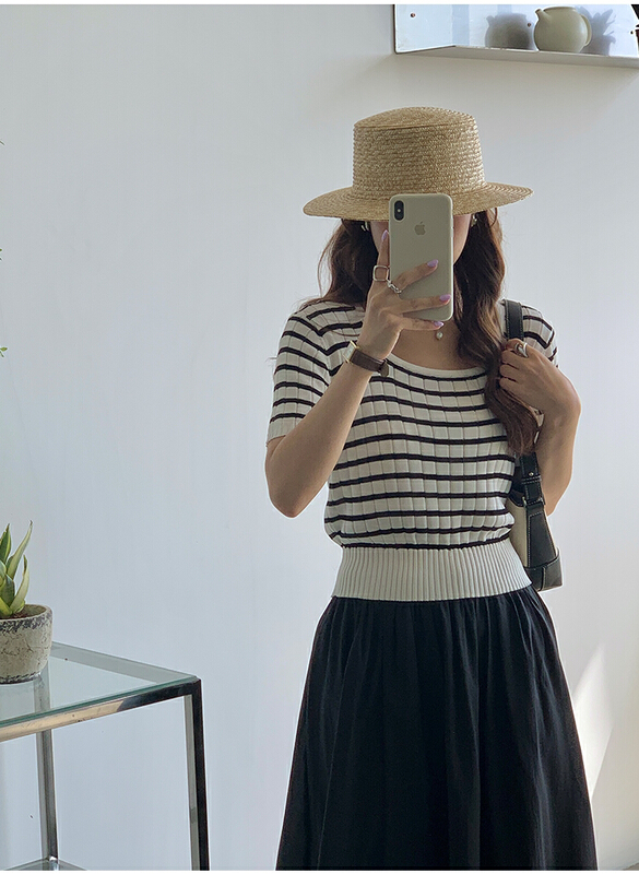 [the mind] crew neck stripe casual T-shirt 71055\jhy