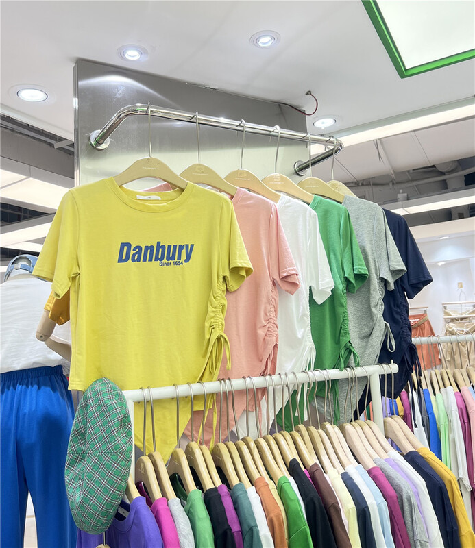 [1986] crew neck lettered drawstring short sleeve T-shirt c920\lsl