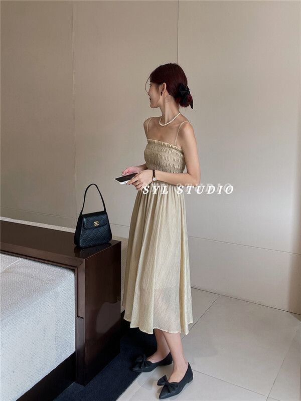 [SYL] lace up comfortable blouse + lady Pleated Dress Set 5285\l