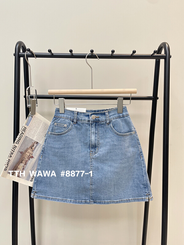 Original price 88.99! [Wawa] Korean casual versatile elastic waist skirt 8877-1\lsl