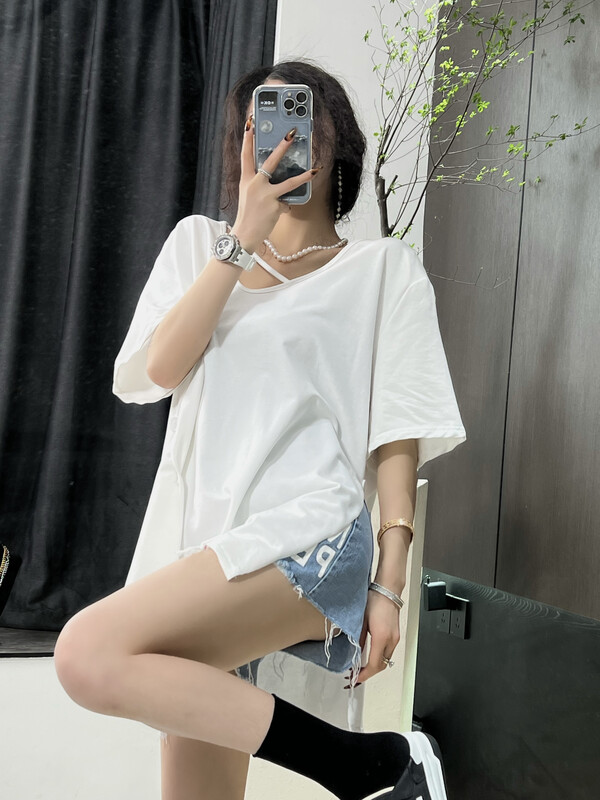 [QQ shop] casual loose letter short sleeve T-shirt 88032\ozq