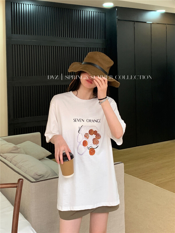 [dvz] fashion simple letters versatile short sleeve T-shirt ys1-6355\zxx