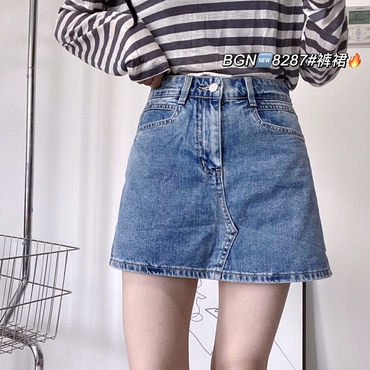 [cuckoo] slim and versatile elastic skirt pants 8287\wtt
