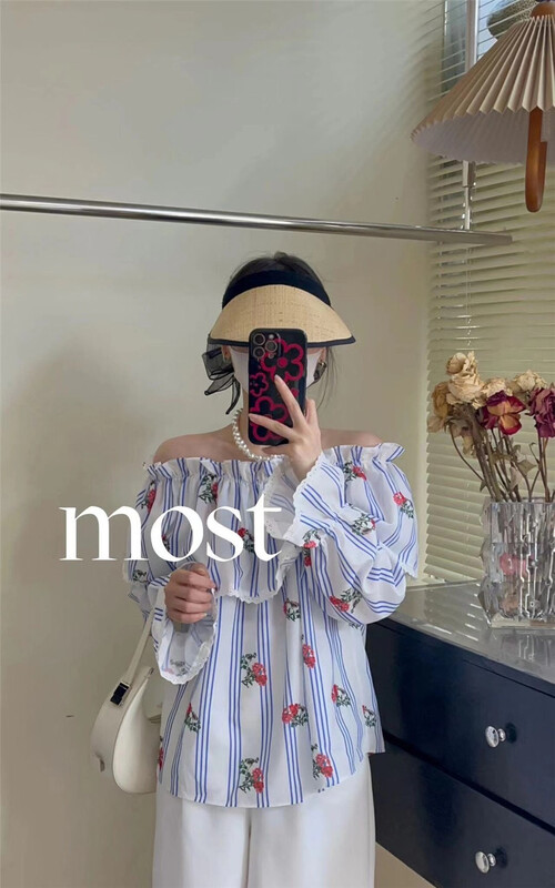 [Mr.Z] floral stripe Turtleneck Shirt 97265\zjy