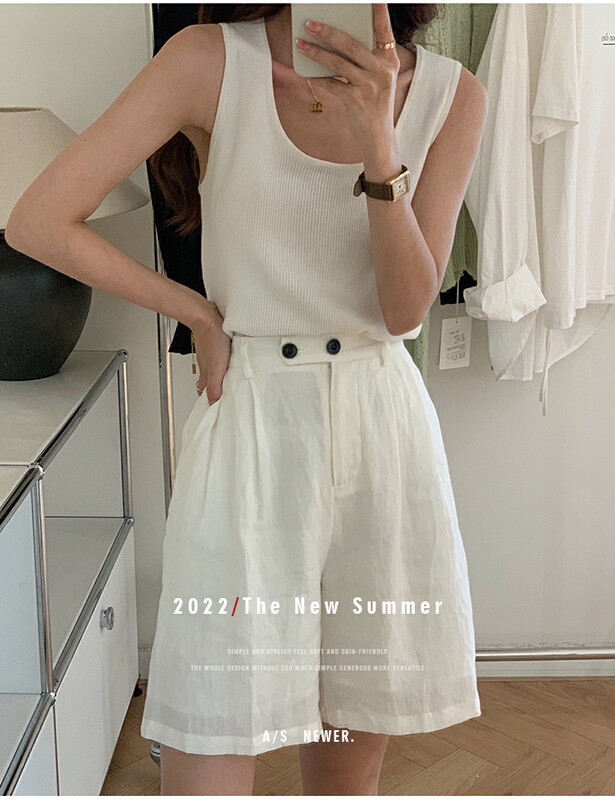 [the mind] chic Korean style versatile linen casual shorts 60560-1\jhy