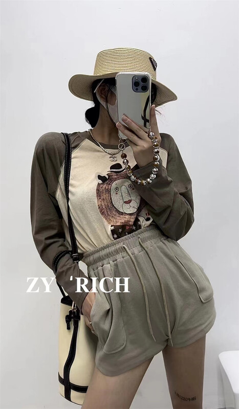 [ZY] casual color blocking cartoon printed sunscreen long sleeve T-shirt ys1-538\wtt