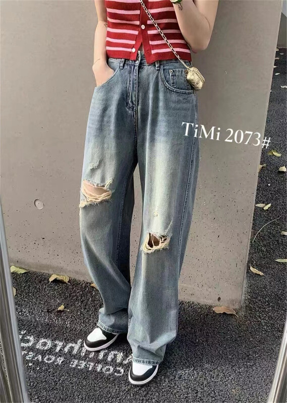 [TIMI] fashion skinny jeans with holes 2073\lsw