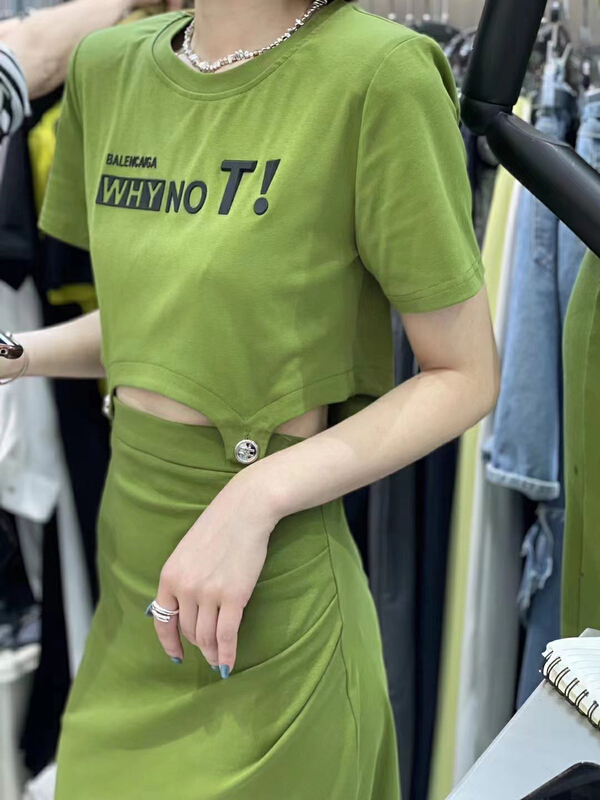 [Qian Jiao QIANJIAO] casual waist closing letter dress 6986\pcz