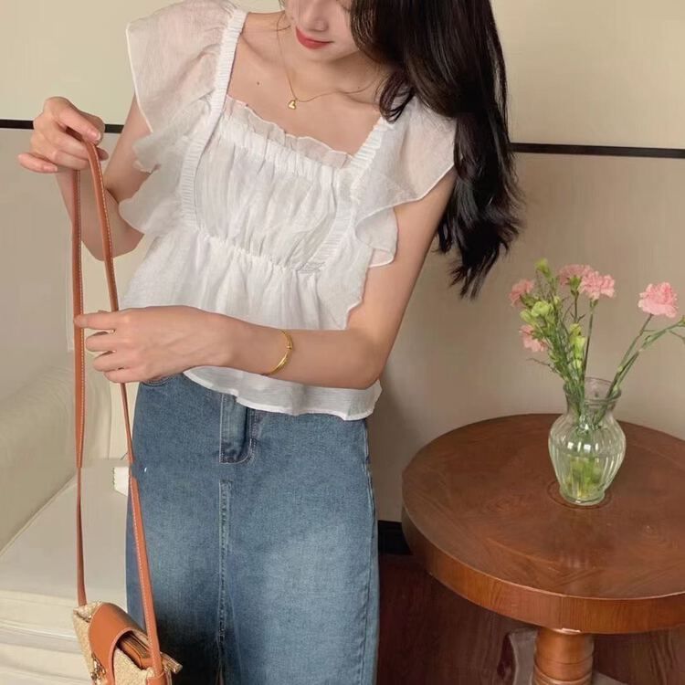 [Duomi] Auricularia auricula side Korean age reducing gentle vest / sling 5609\zxl