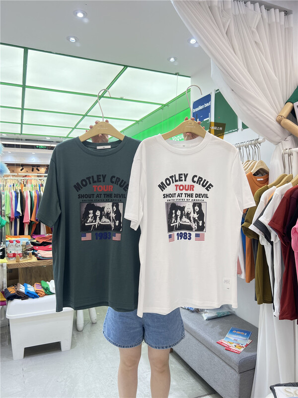 [1986] casual letters Euro American Short Sleeve T-shirt f1907\lsl