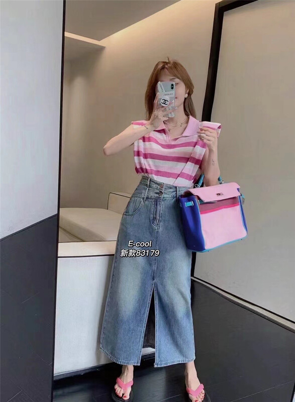 [jeans] fashionable high waist denim skirt 83179\hjy