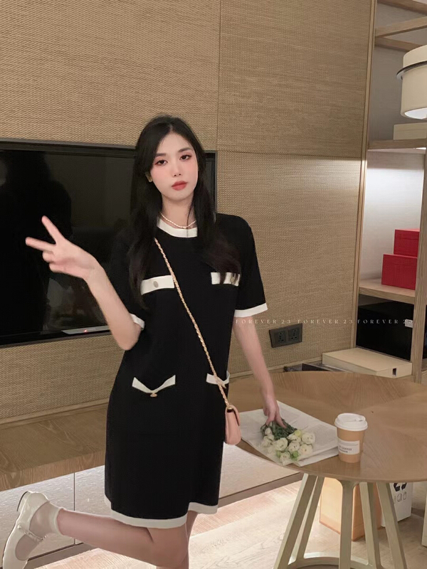 [forever23] Korean style small fragrance short sleeve dress a8019\hjy