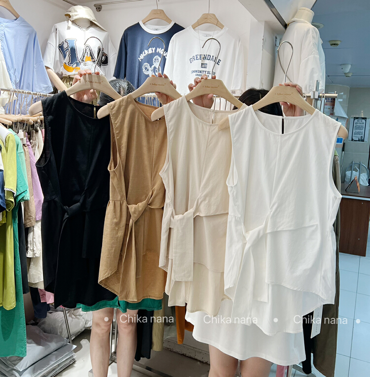 [chika.nana] Korean literature fan shunv loose sleeveless shirt 2276\jj