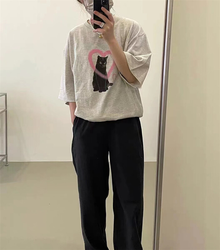 [malt] cat fashion printed short sleeve T-shirt 3135\xyj