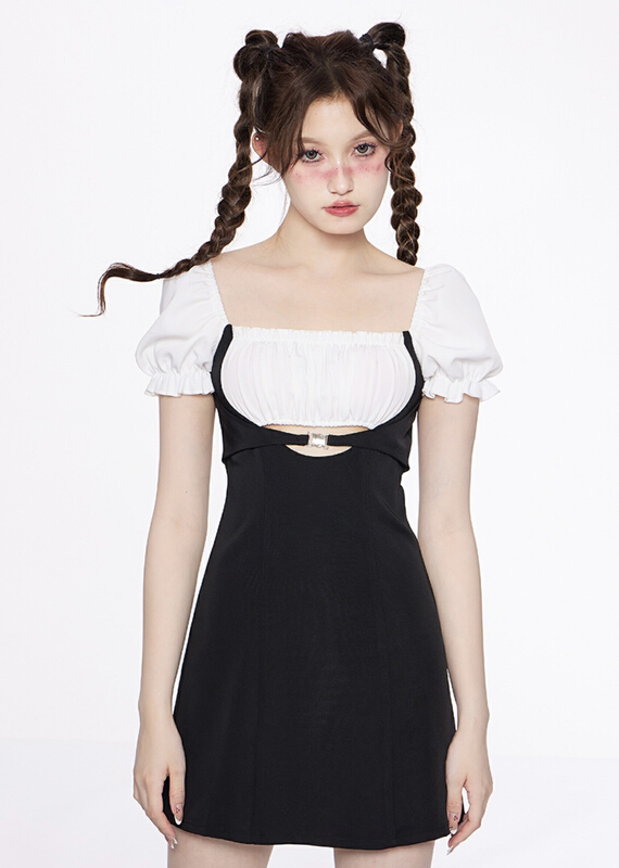 [fan fan] fashionable port style tie slim dress (with detachable tie) 258 "JJ