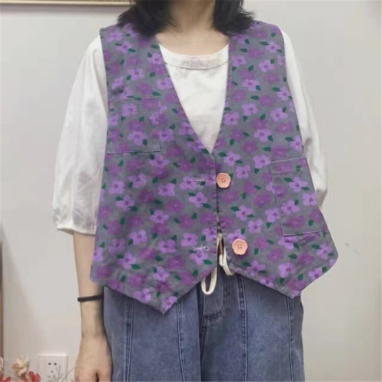 [hua+] floral fashion V-neck vest (excluding interior) 6379-1\lsw
