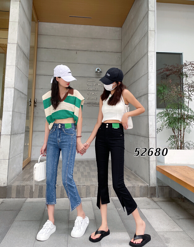 [okd] micro flare versatile fashion slim fitting jeans 52680\zxl