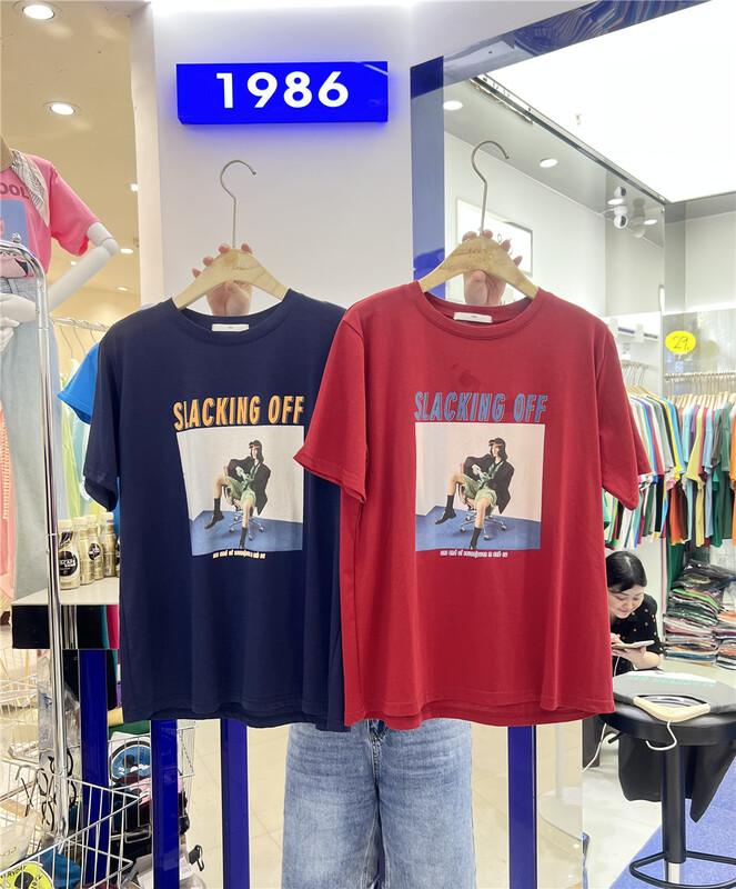 [1986] graphic print comfortable short sleeve T-shirt f1508\lsl