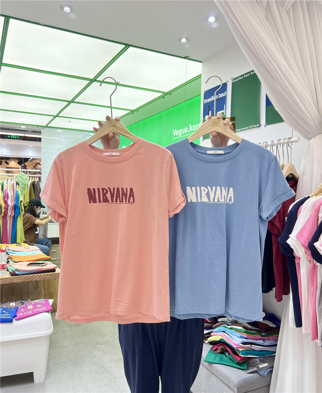 [1986] simple letters versatile short sleeve T-shirt f3800\lsl