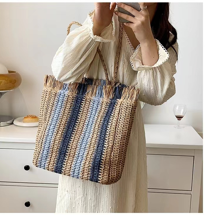 [9:00pm] trend straw design contrast shoulder bag 5532\lsl